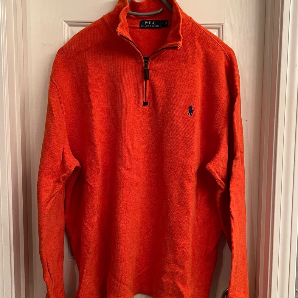 Men’s Polo Sweater Orange Large
